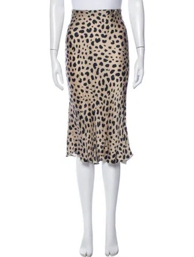 Pre-owned Réalisation Par Silk Midi Length Skirt In Neutrals