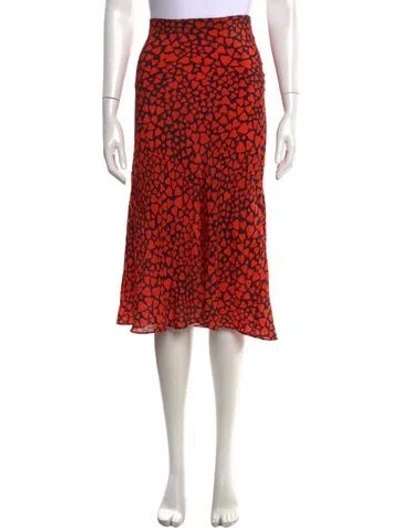Pre-owned Réalisation Par Silk Midi Length Skirt In Orange