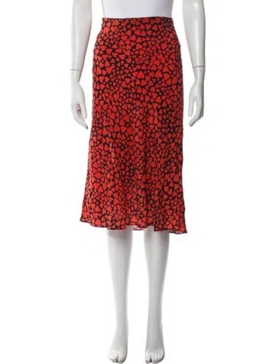 Pre-owned Réalisation Par Silk Midi Length Skirt In Orange