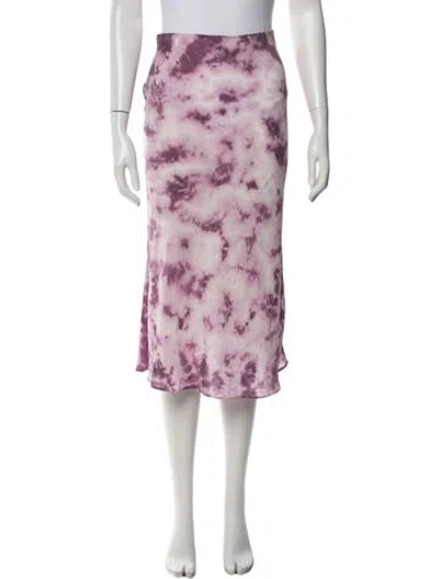 Pre-owned Réalisation Par Silk Midi Length Skirt In Purple