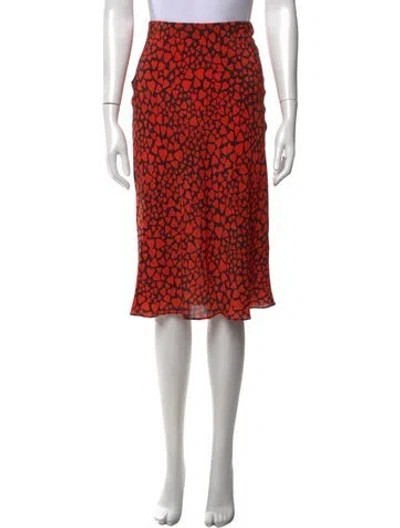 Pre-owned Réalisation Par Silk Midi Length Skirt In Red