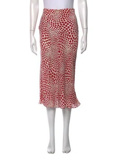 Pre-owned Réalisation Par Silk Midi Length Skirt In Red