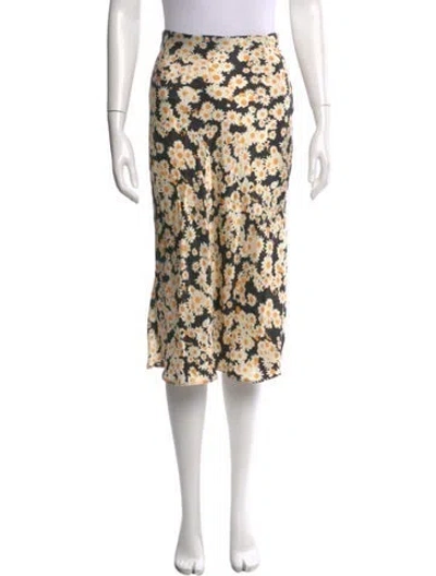 Pre-owned Réalisation Par Silk Midi Length Skirt In Yellow