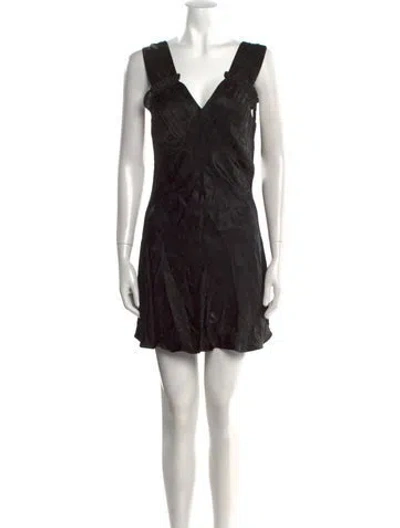 Pre-owned Réalisation Par Silk Mini Dress In Black