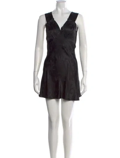 Pre-owned Réalisation Par Silk Mini Dress In Black