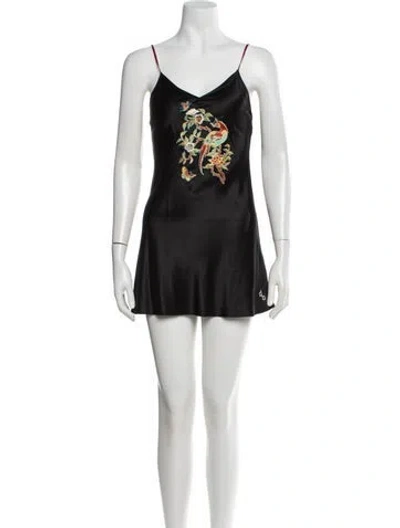 Pre-owned Réalisation Par Silk Mini Dress In Black