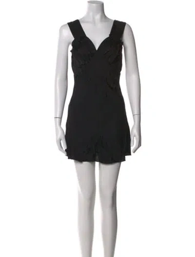 Pre-owned Réalisation Par Silk Mini Dress In Black