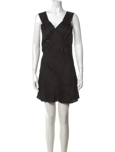 Pre-owned Réalisation Par Silk Mini Dress In Black