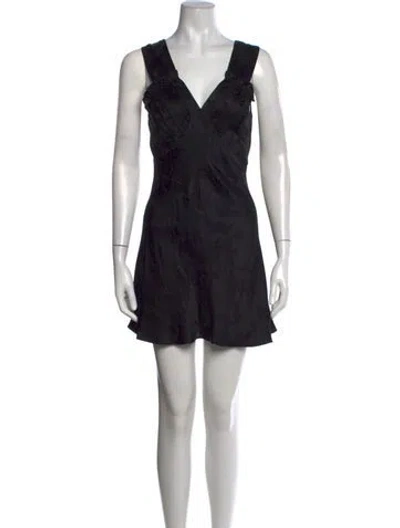 Pre-owned Réalisation Par Silk Mini Dress In Black