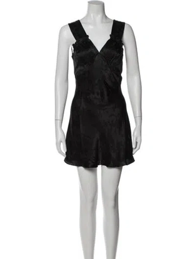 Pre-owned Réalisation Par Silk Mini Dress In Black