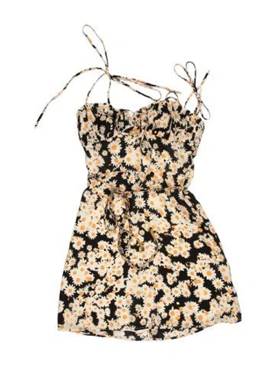 Pre-owned Réalisation Par Silk Mini Dress In Black/neutrals