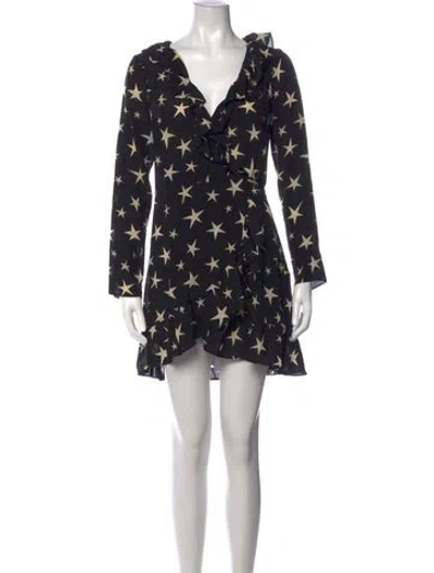 Pre-owned Réalisation Par Silk Mini Dress In Black/neutrals