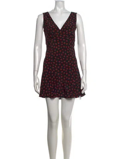 Pre-owned Réalisation Par Silk Mini Dress In Black/red