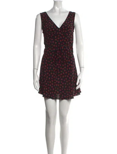 Pre-owned Réalisation Par Silk Mini Dress In Black/red