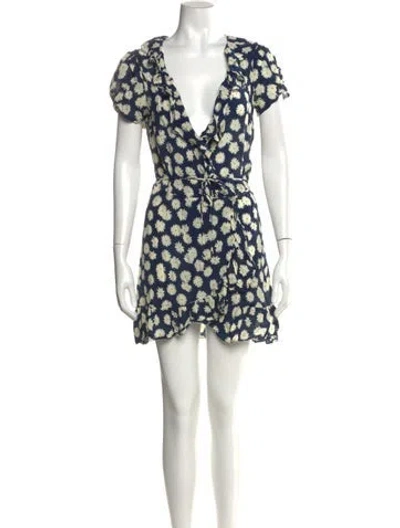 Pre-owned Réalisation Par Silk Mini Dress In Blue