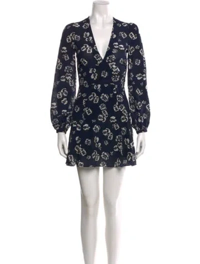 Pre-owned Réalisation Par Silk Mini Dress In Blue