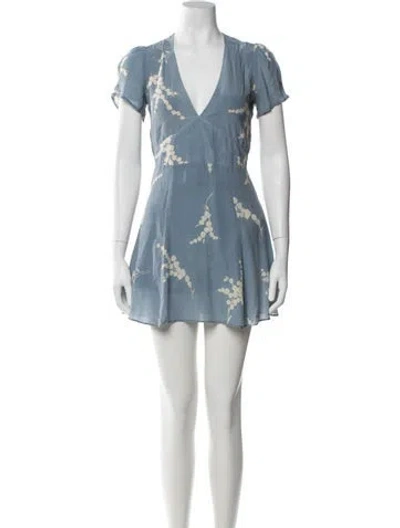 Pre-owned Réalisation Par Silk Mini Dress In Blue