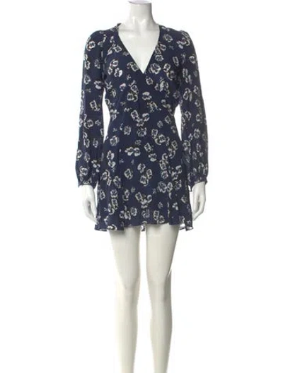 Pre-owned Réalisation Par Silk Mini Dress In Blue
