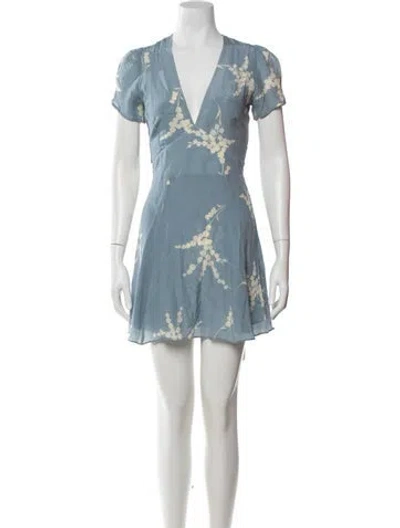 Pre-owned Réalisation Par Silk Mini Dress In Blue