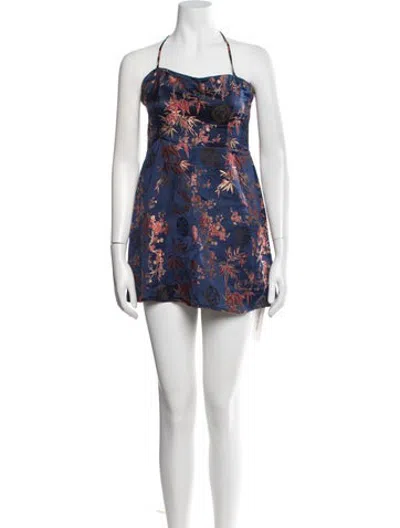 Pre-owned Réalisation Par Silk Mini Dress In Blue