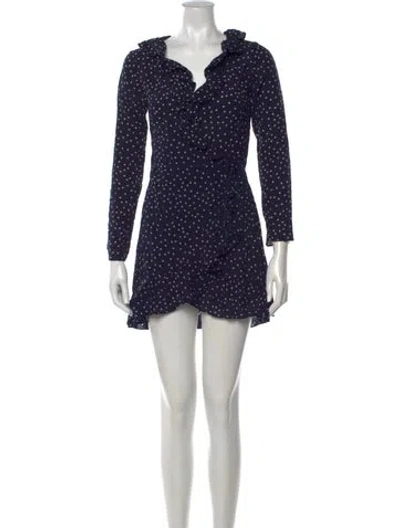 Pre-owned Réalisation Par Silk Mini Dress In Blue/neutrals