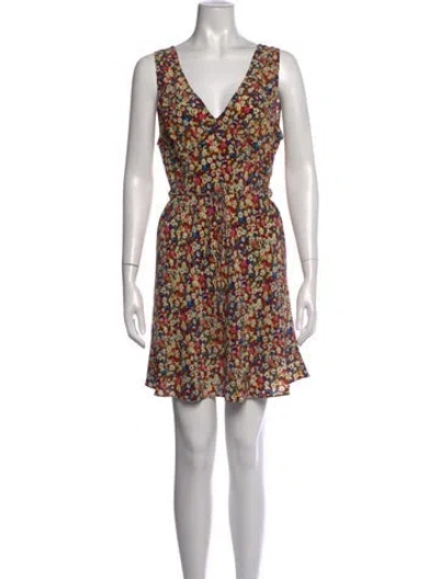 Pre-owned Réalisation Par Silk Mini Dress In Blue/red