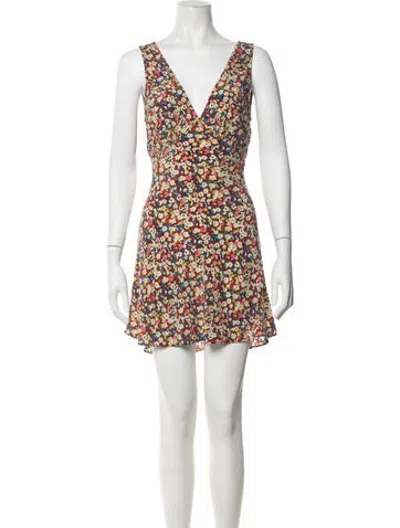 Pre-owned Réalisation Par Silk Mini Dress In Blue/red
