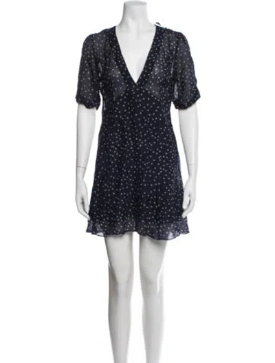 Pre-owned Réalisation Par Silk Mini Dress In Blue/white
