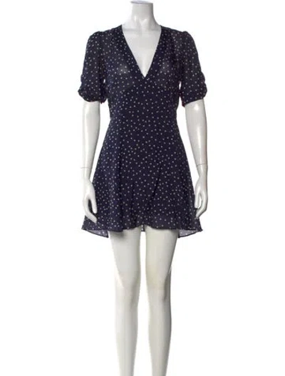 Pre-owned Réalisation Par Silk Mini Dress In Blue/white