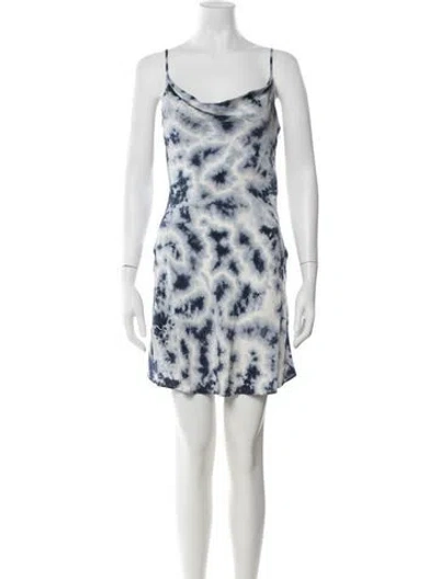Pre-owned Réalisation Par Silk Mini Dress In Blue/white