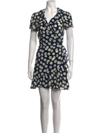 Pre-owned Réalisation Par Silk Mini Dress In Blue/white