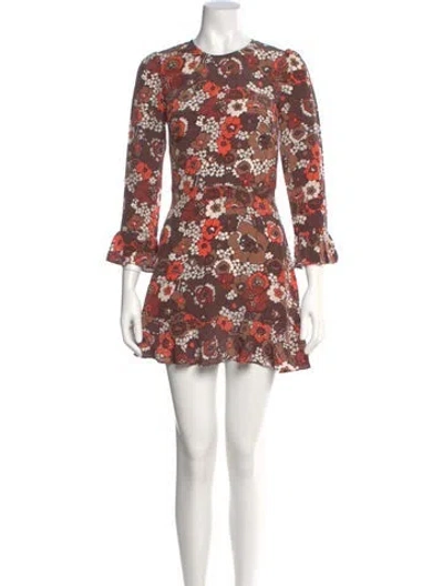 Pre-owned Réalisation Par Silk Mini Dress In Brown