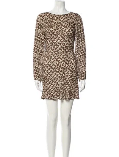 Pre-owned Réalisation Par Silk Mini Dress In Brown
