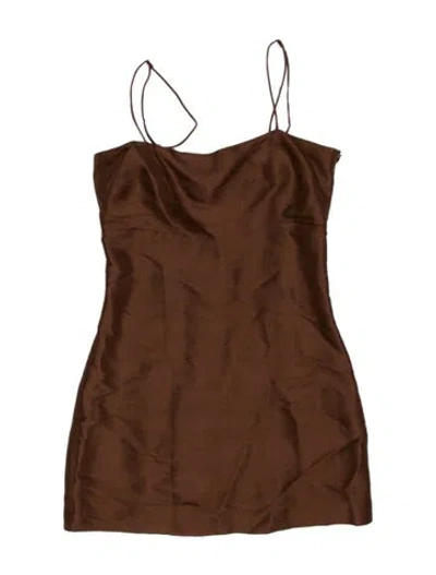 Pre-owned Réalisation Par Silk Mini Dress In Brown