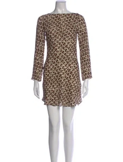 Pre-owned Réalisation Par Silk Mini Dress In Brown