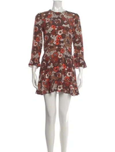 Pre-owned Réalisation Par Silk Mini Dress In Brown
