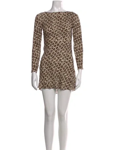 Pre-owned Réalisation Par Silk Mini Dress In Brown