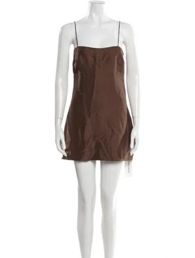 Pre-owned Réalisation Par Silk Mini Dress In Brown