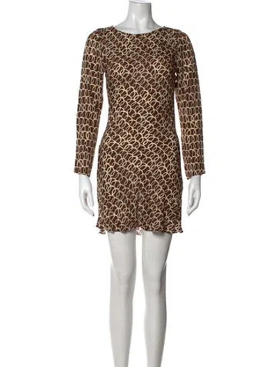 Pre-owned Réalisation Par Silk Mini Dress In Brown