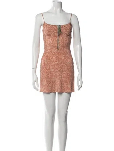 Pre-owned Réalisation Par Silk Mini Dress In Brown