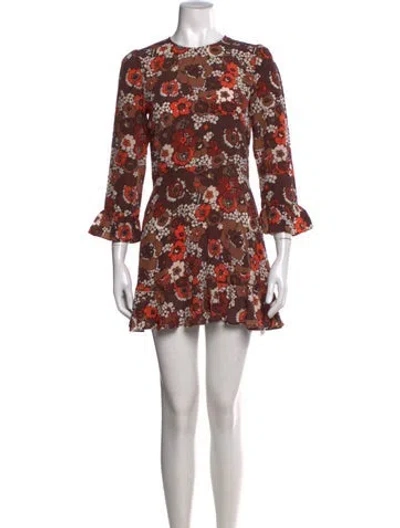 Pre-owned Réalisation Par Silk Mini Dress In Brown