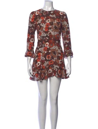 Pre-owned Réalisation Par Silk Mini Dress In Brown