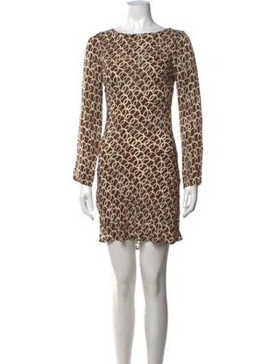 Pre-owned Réalisation Par Silk Mini Dress In Brown