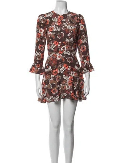 Pre-owned Réalisation Par Silk Mini Dress In Brown