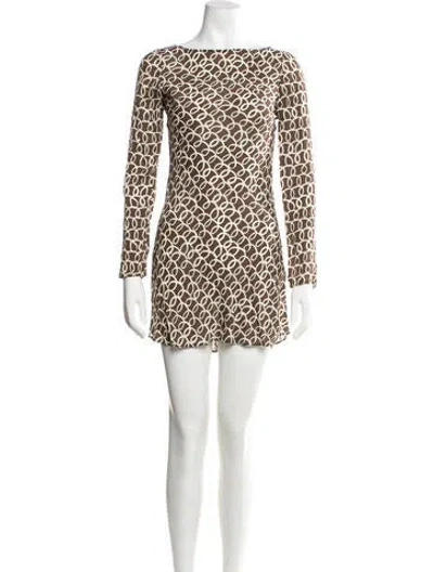 Pre-owned Réalisation Par Silk Mini Dress In Brown