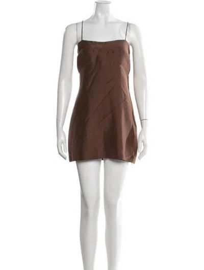 Pre-owned Réalisation Par Silk Mini Dress In Brown