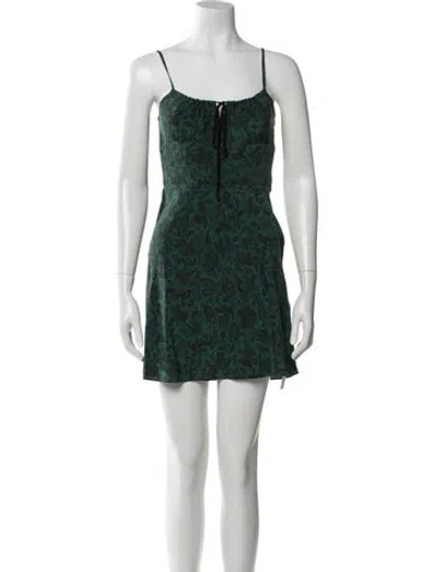 Pre-owned Réalisation Par Silk Mini Dress In Green