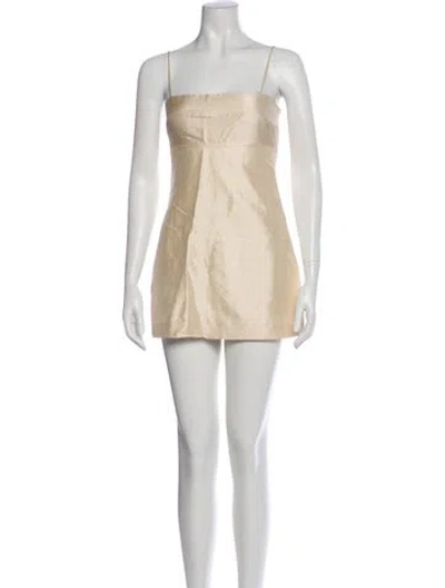 Pre-owned Réalisation Par Silk Mini Dress In Neutral