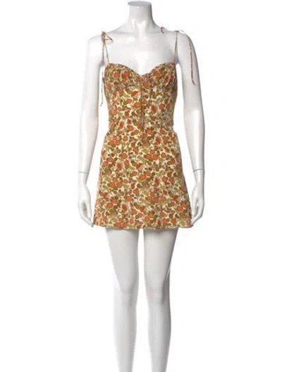 Pre-owned Réalisation Par Silk Mini Dress In Neutral