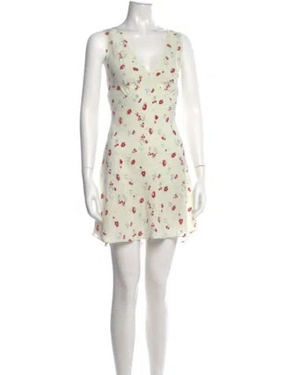 Pre-owned Réalisation Par Silk Mini Dress In Neutral